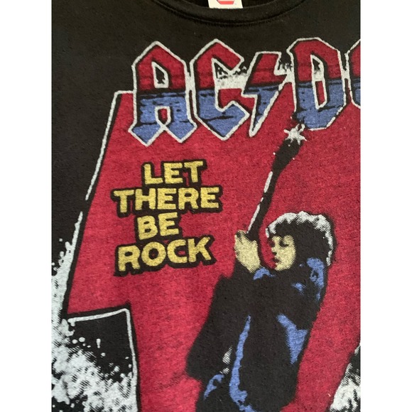 AC DC World Tour 77 JunkFood Band Tee Unisex Size Small Black Graphic T Shirt - Picture 2 of 8